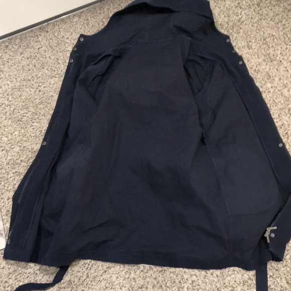 Lafayette 148 New York Jacket Size Medium Navy aBlue Cotton - Picture 8 of 13